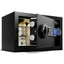 XDeer small Biometric Safe Lock Box - 0.43 Cubic Feet Fingerprint for,withSilent Mode and LED Light,Money safe for Home box, Office, and Kid,Anti-Theft