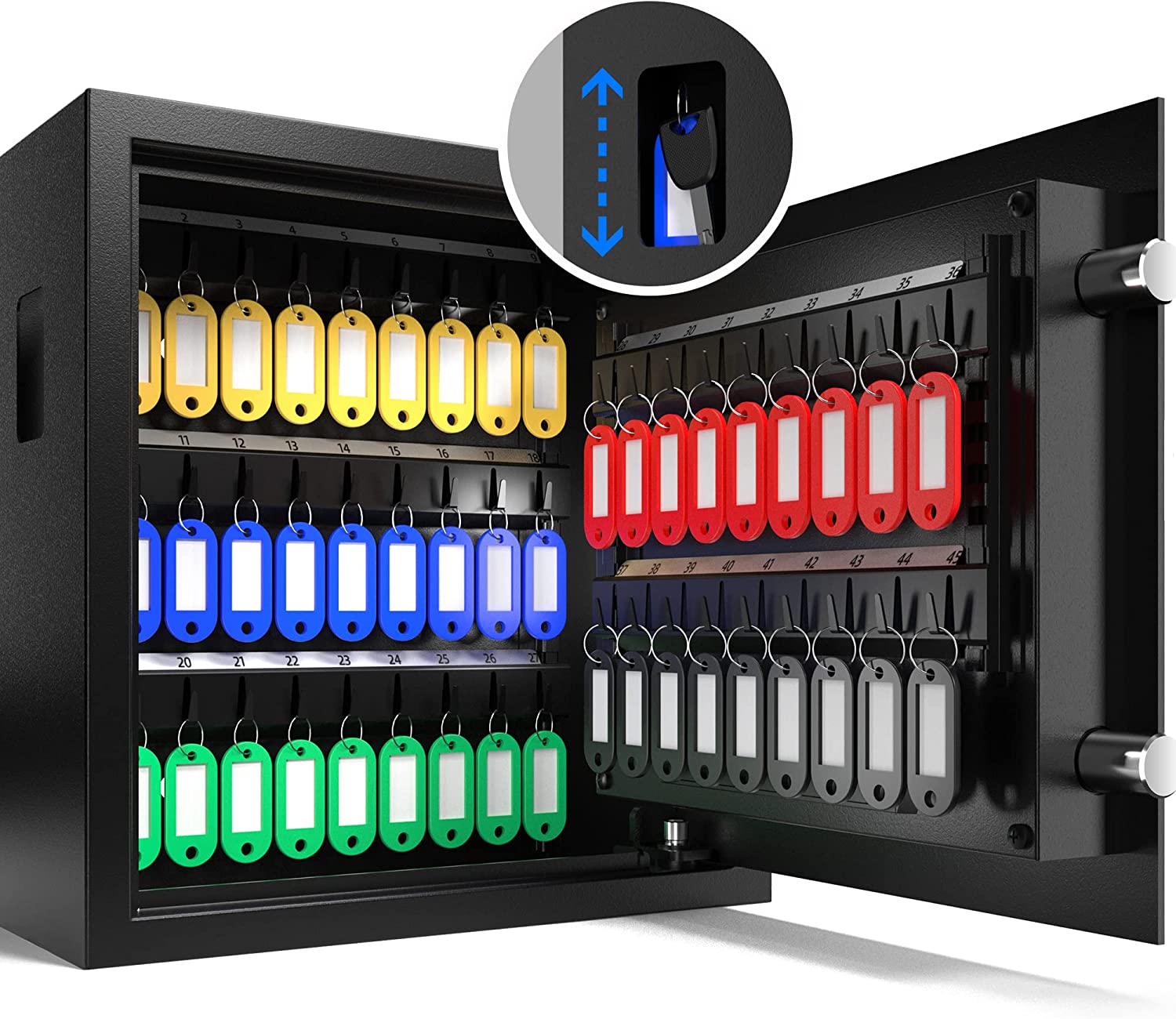 XDeer Key Lock Box Wall Mount with Sensor Light for 45 Keys,Quick