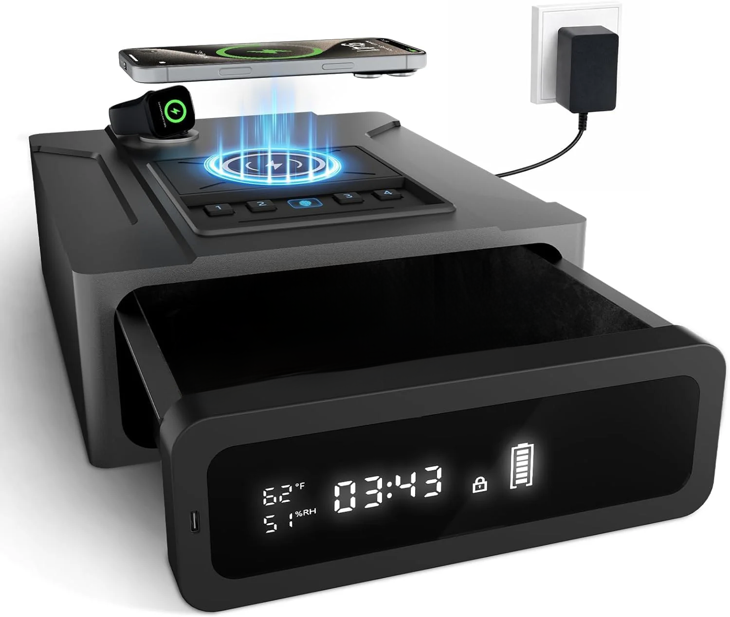 XDeer Biometric Gun Safe - 3 Ways Quick Access Fingerprint Gun Safes