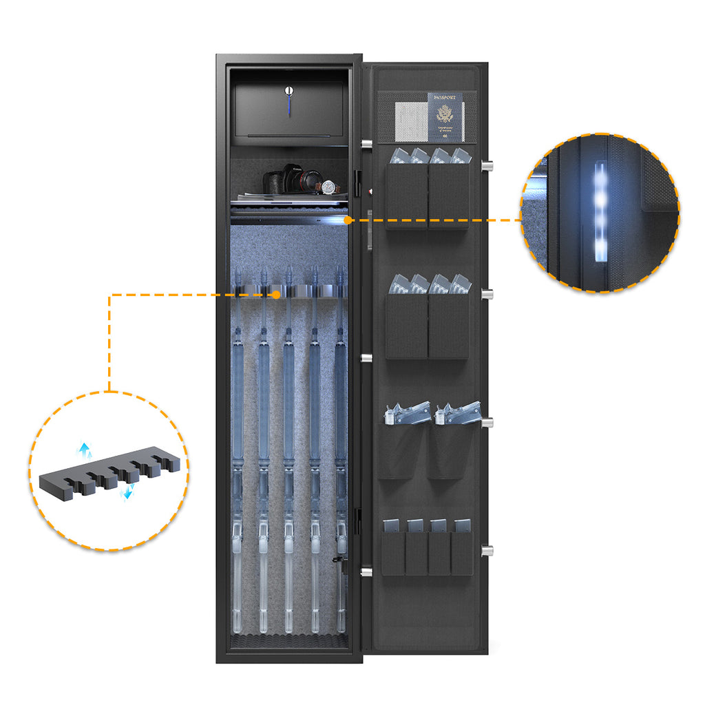 XDeer RS100 High Capacity 5 Rifle Gun Cabinet for Home Security