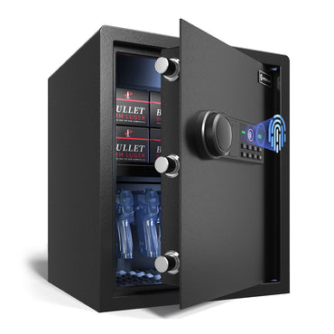 XDeer CS42 Biometric Safe for Home Use with Two Security Live Bolts, 1.7 Cubic Feet Jewelry Safe Lock Box