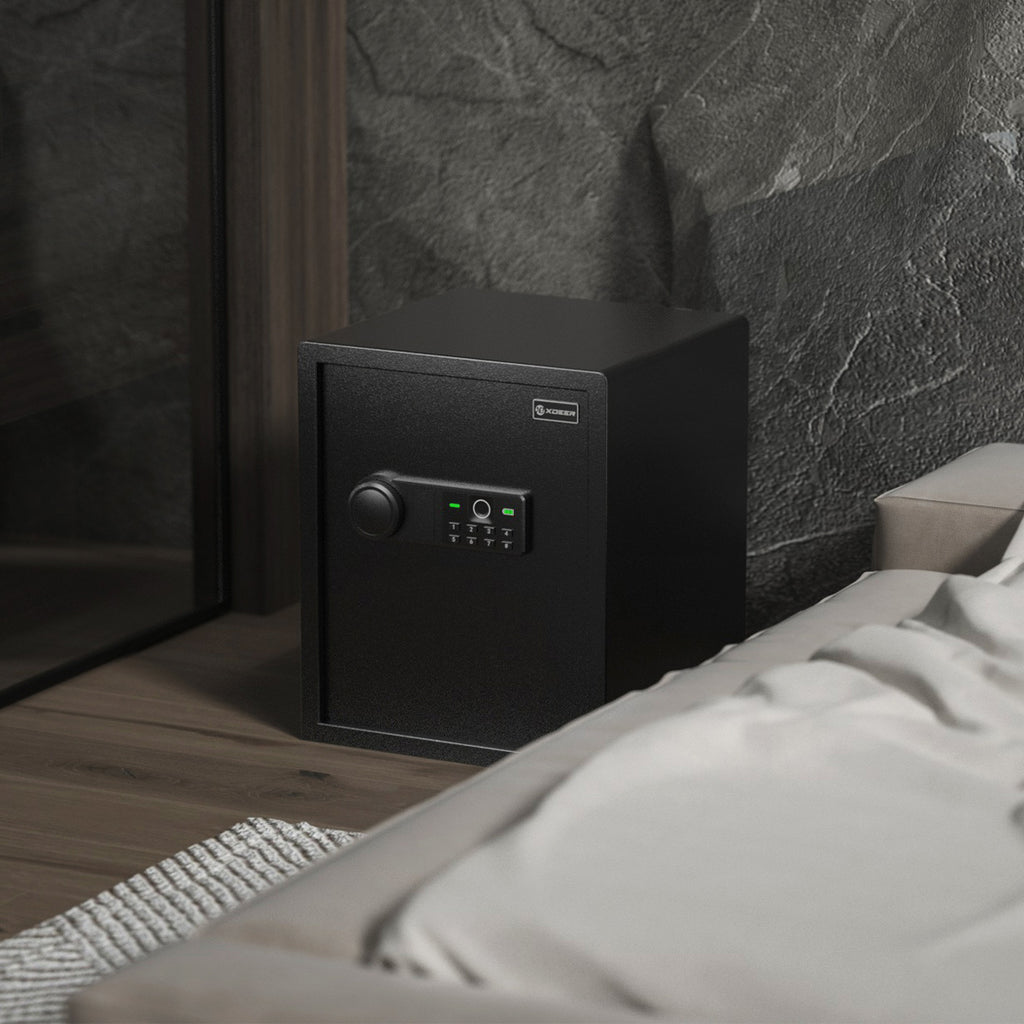 XDeer CS42 Biometric Safe for Home Use with Two Security Live Bolts, 1.7 Cubic Feet Jewelry Safe Lock Box