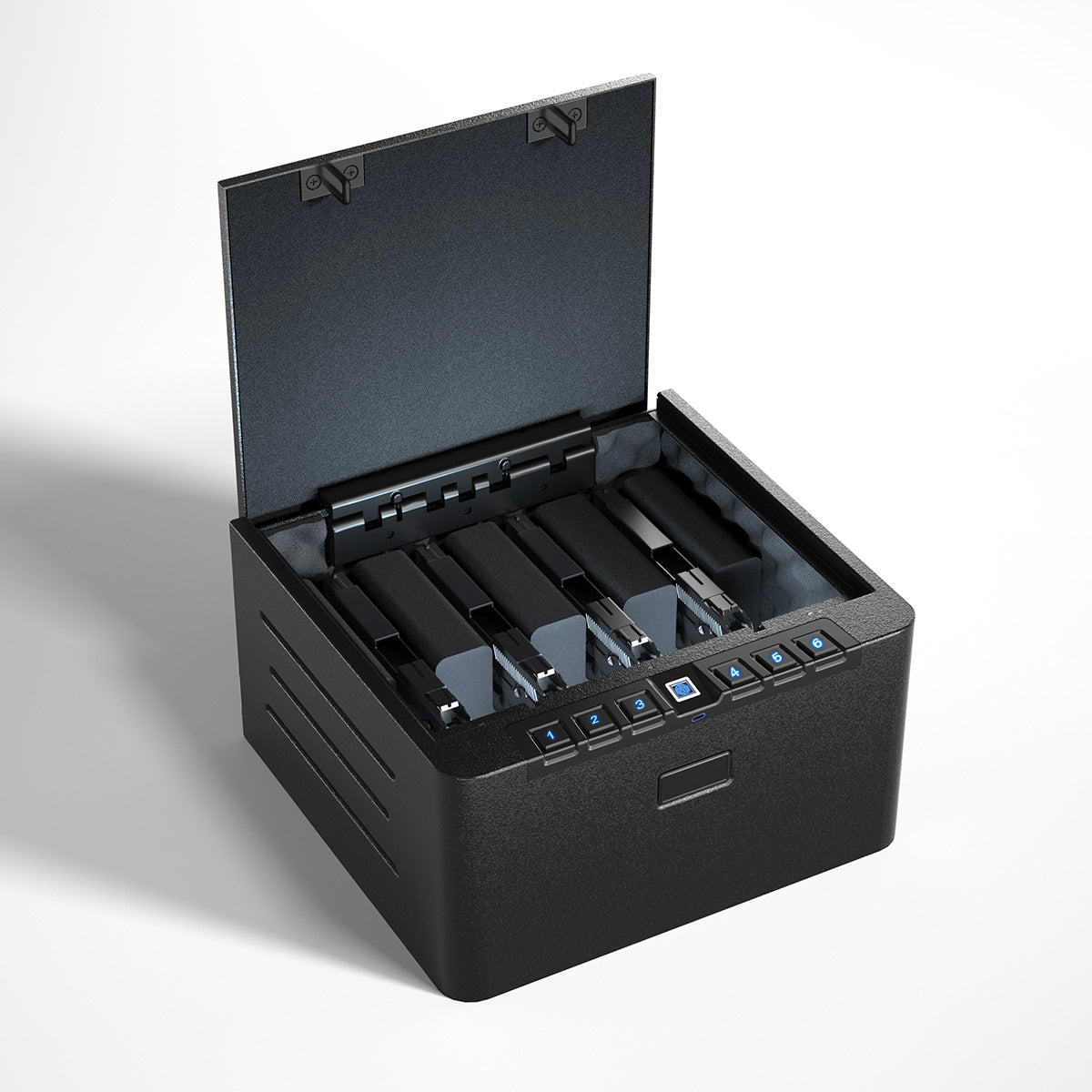 XDeer S006 4 Pistols High Capacity Biometric Gun Safe with Silent Mode ...