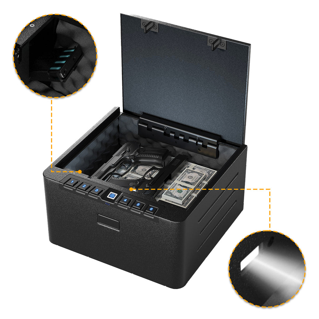 XDeer S005 4 Pistols High Capacity Biometric Gun Safe with Silent Mode