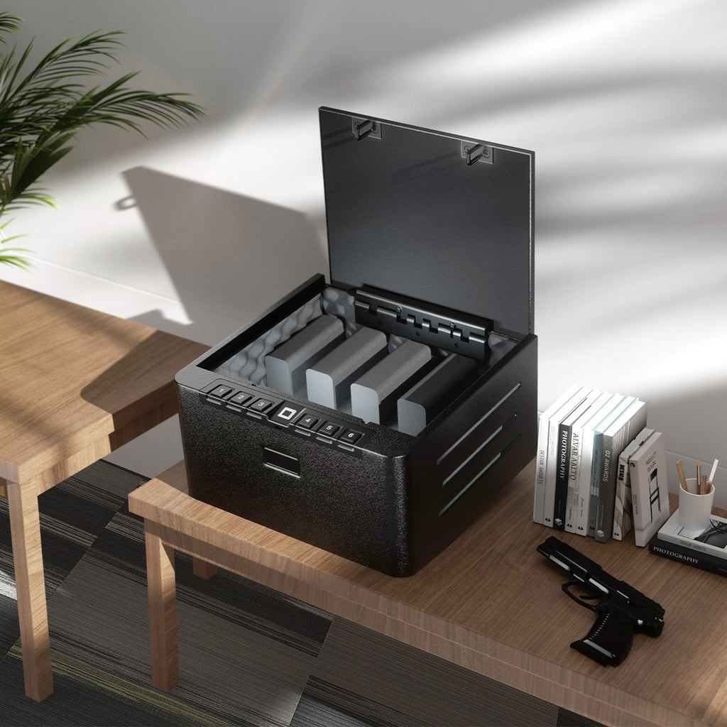 XDeer S005 4 Pistols High Capacity Biometric Gun Safe with Silent Mode