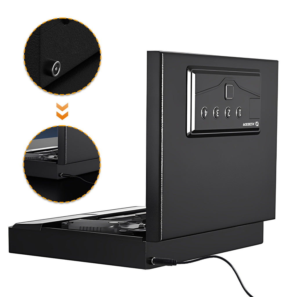 XDeer S004 Pistol Safe with Biometric Fingerprint Lock for Nightstand