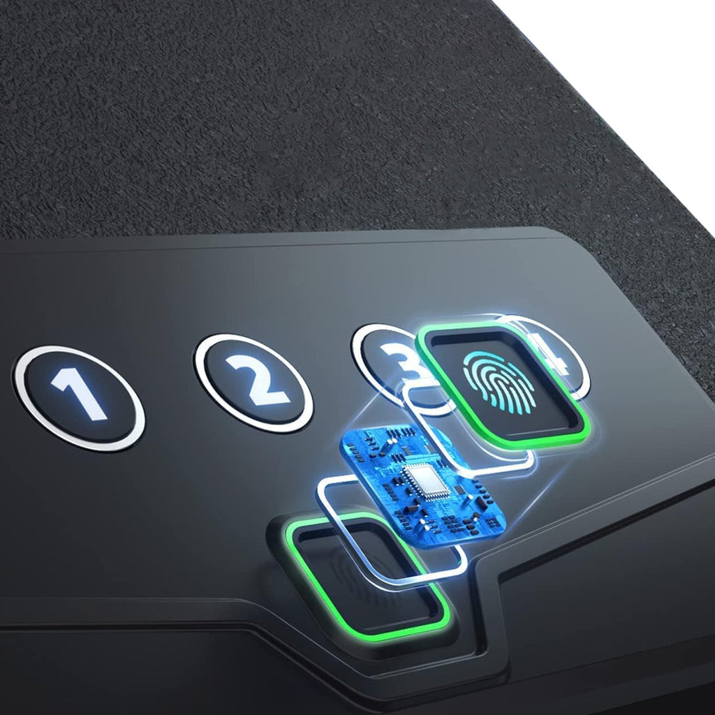 XDeer S004 Pistol Safe with Biometric Fingerprint Lock for Nightstand