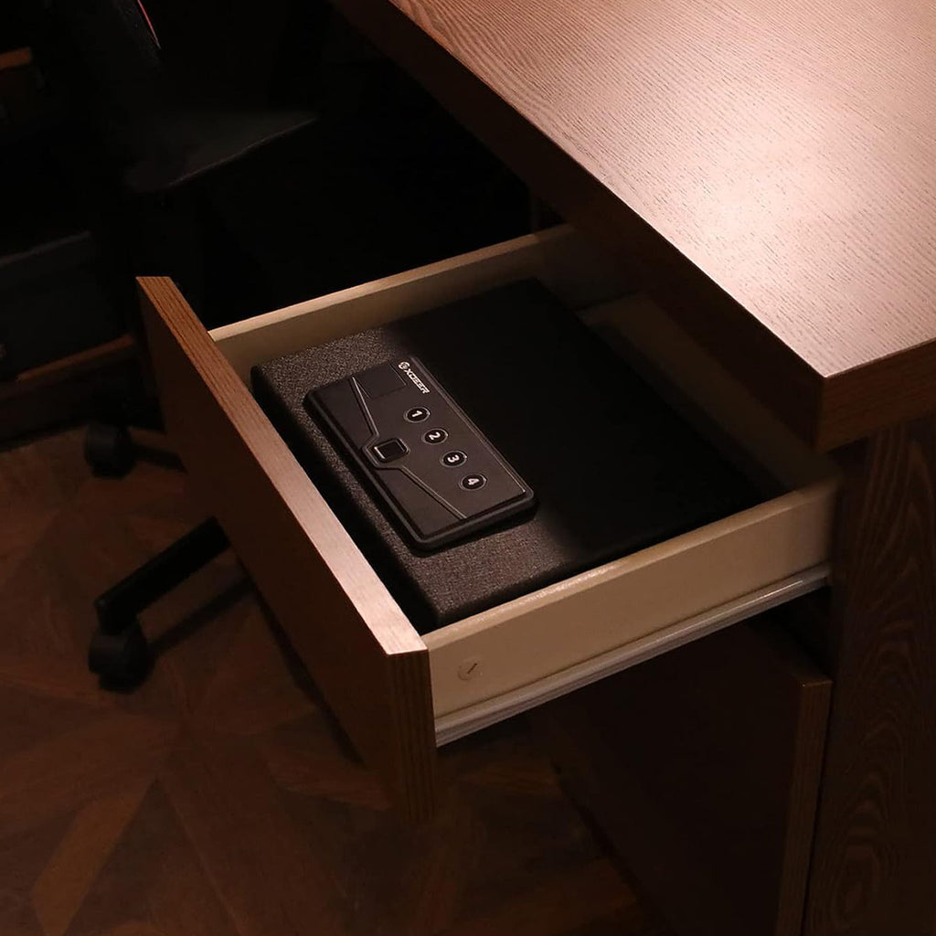 XDeer S004 Pistol Safe with Biometric Fingerprint Lock for Nightstand