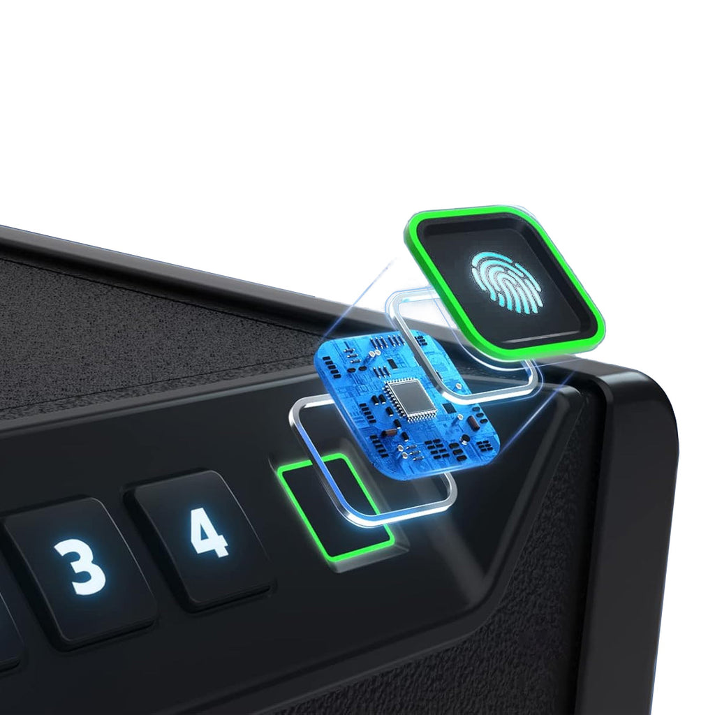 XDeer S10 Durable Steel Biometric Gun Safe with Interior LED Light