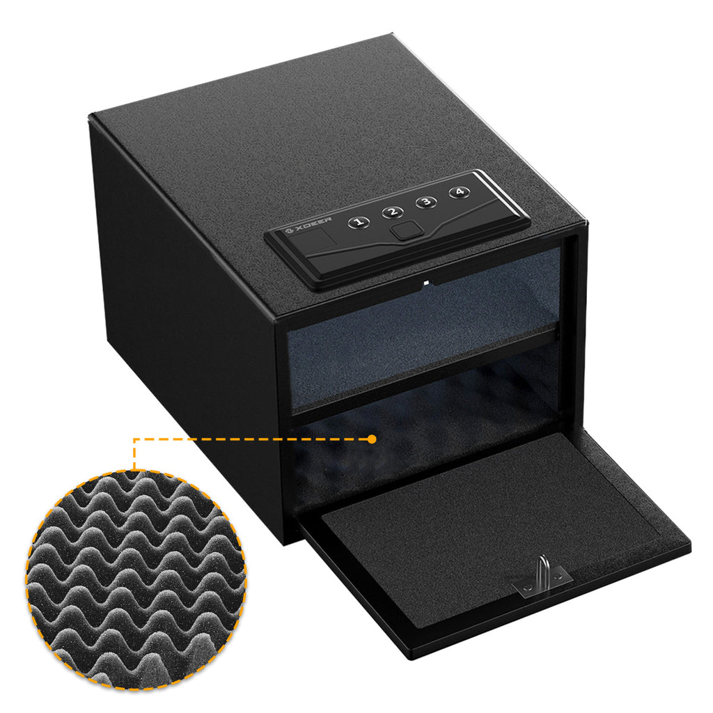 XDeer S003 Quick Access Thumbprint Handgun Safe with Electronic Lock
