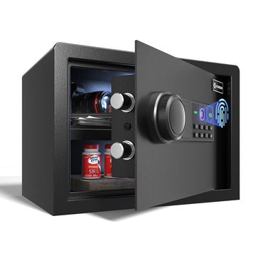 XDeer CS25 Compact Biometric Security Box with Combination Lock, 0.8 Cubic Feet Small Home Safe