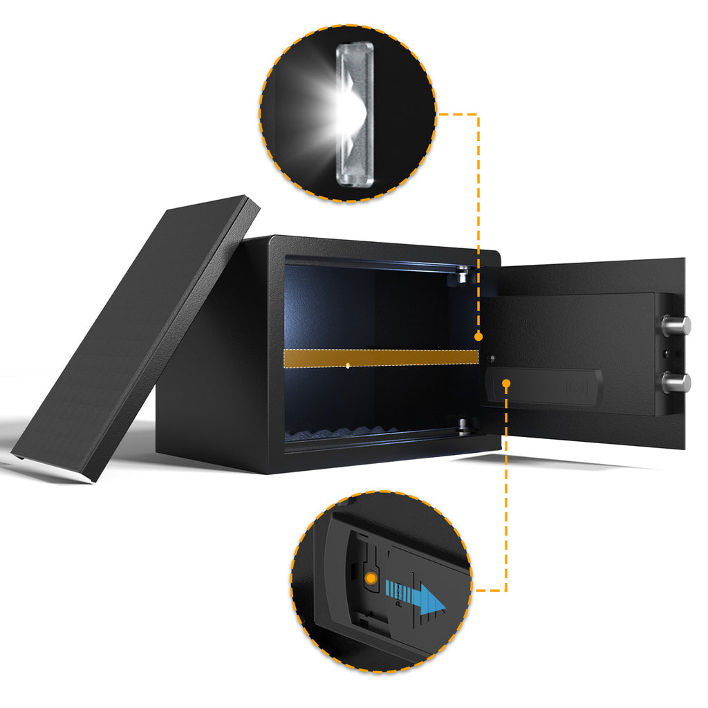 XDeer CS25 Compact Biometric Security Box with Combination Lock, 0.8 Cubic Feet Small Home Safe