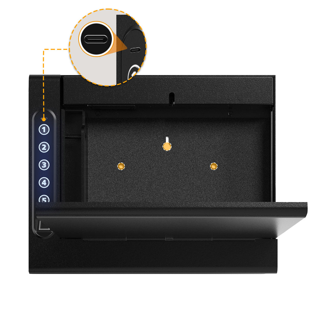 XDeer S008 Wall Mounted Gun Safe with Quick Access Drop Down Lip