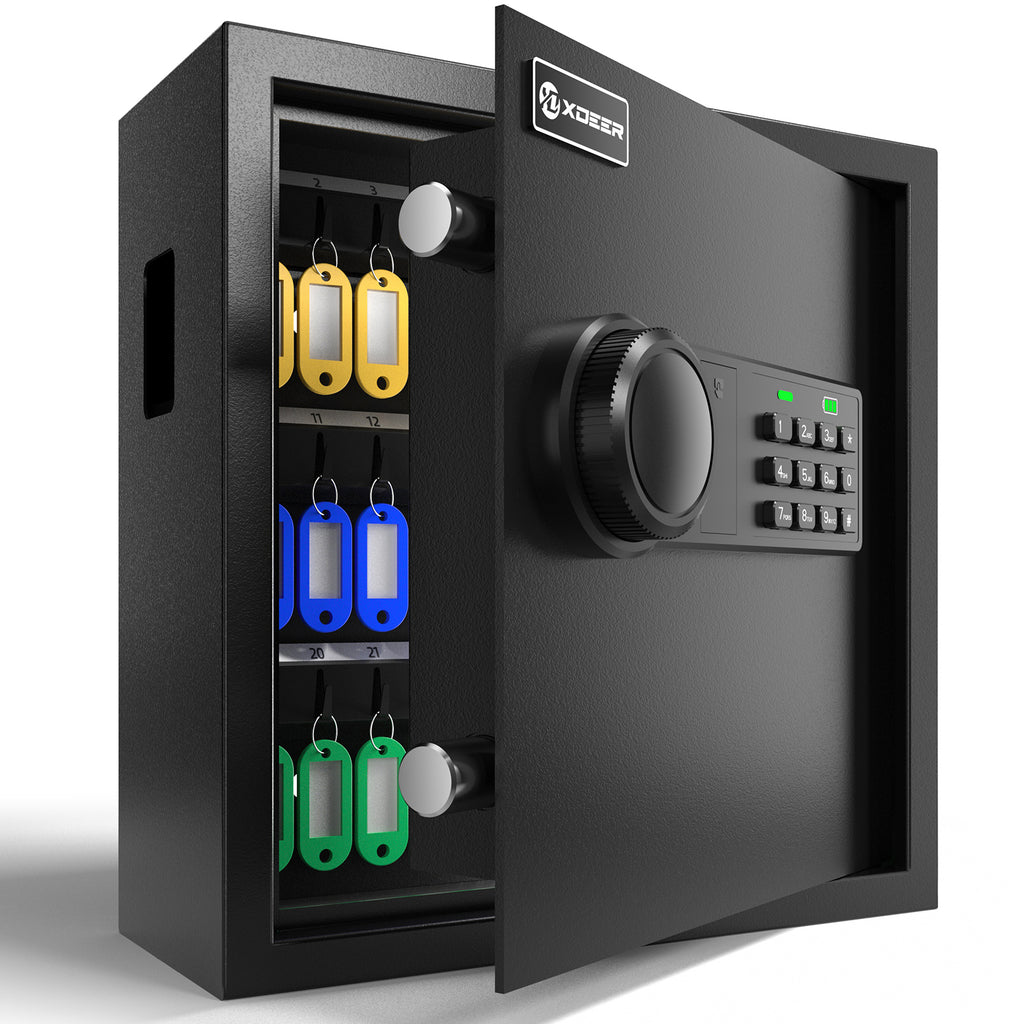 XDeer Key Lock Box Wall Mount with Sensor Light for 45 Keys,Quick-Acce ...