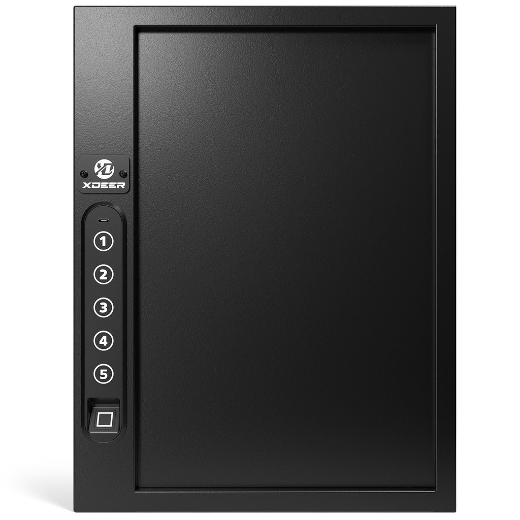XDeer Key Lock Box Wall Mount with Sensor Light for 60 Keys,Quick-Access key Box with Upgraded Fingerprint & Keypad & Key for Hotels&Office&Companies&Car Dealerships