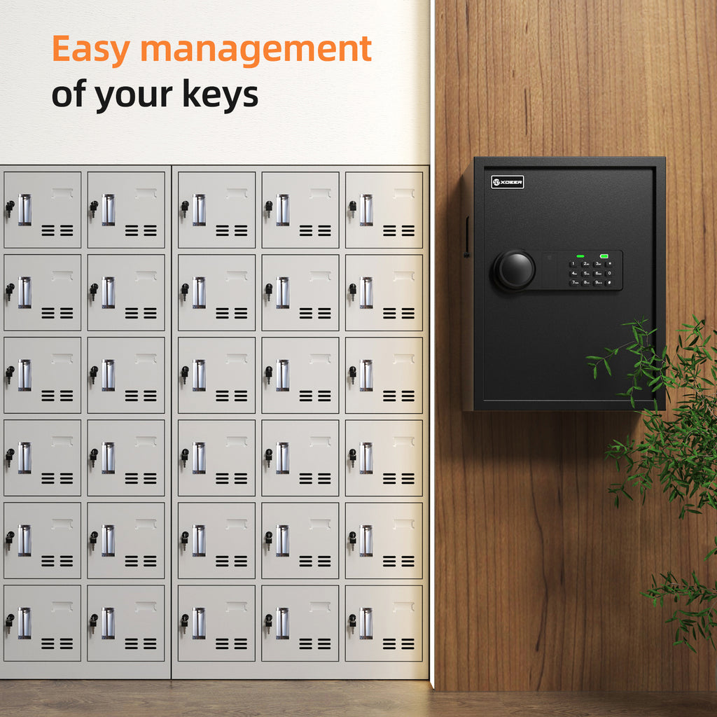 XDeer Key Lock Box Wall Mount with Sensor Light for 71 Keys,Quick-Access key Box with Upgraded Keypad & Key for Hotels&Office&Companies&Car Dealerships