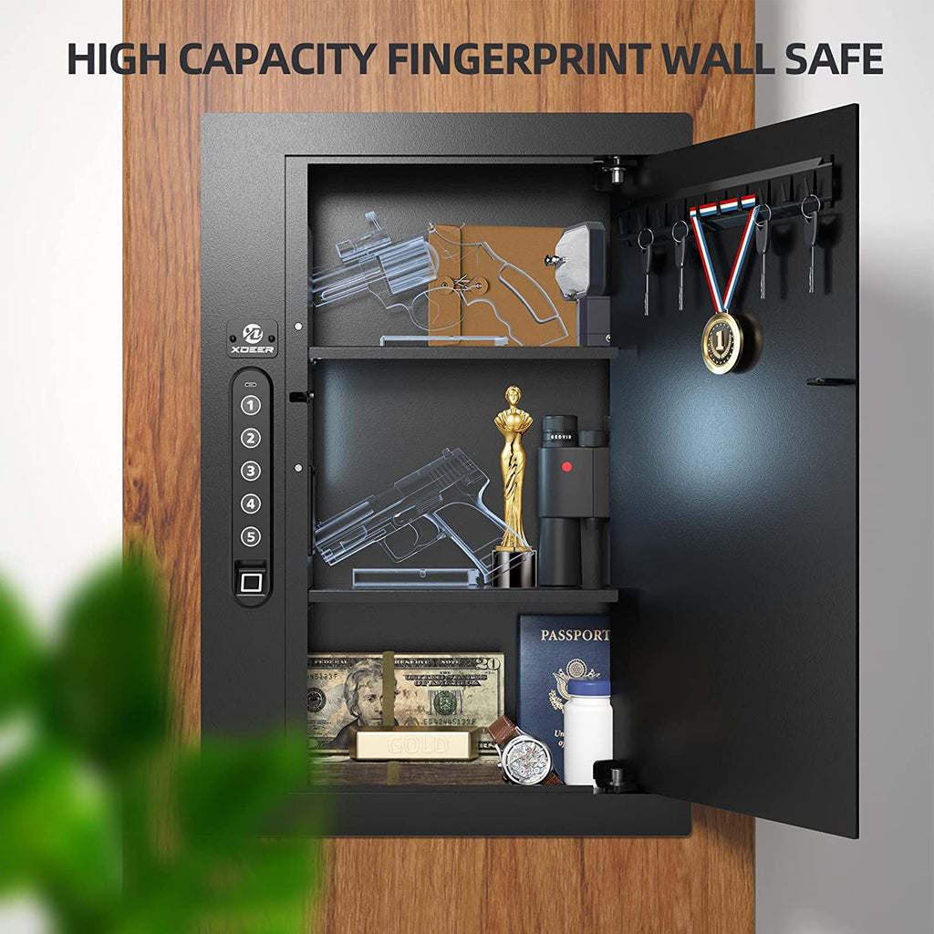 XDeer Security Flat Wall Safes In-Wall Hidden Safes Biometric Safes Fi –  XDeersafe