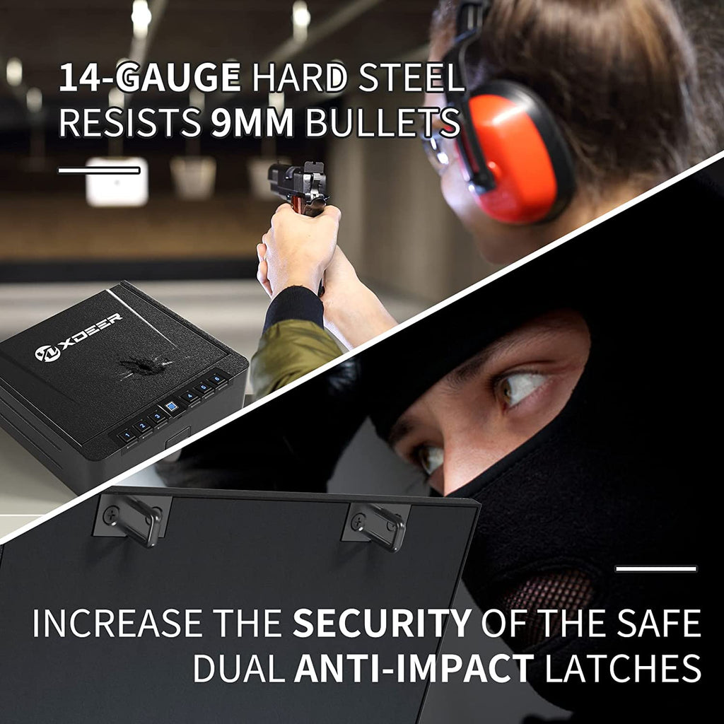 XDeer S005 Biometric Gun Safe for Pistols Quick-Access, Upgraded Fin –  XDeersafe