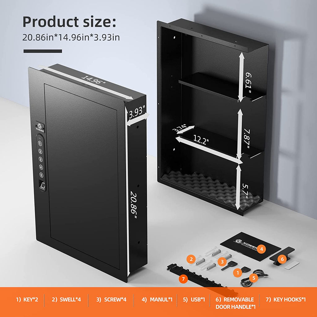 XDeer S009 Wall Hidden Safe with Biometric Fingerprint Lock